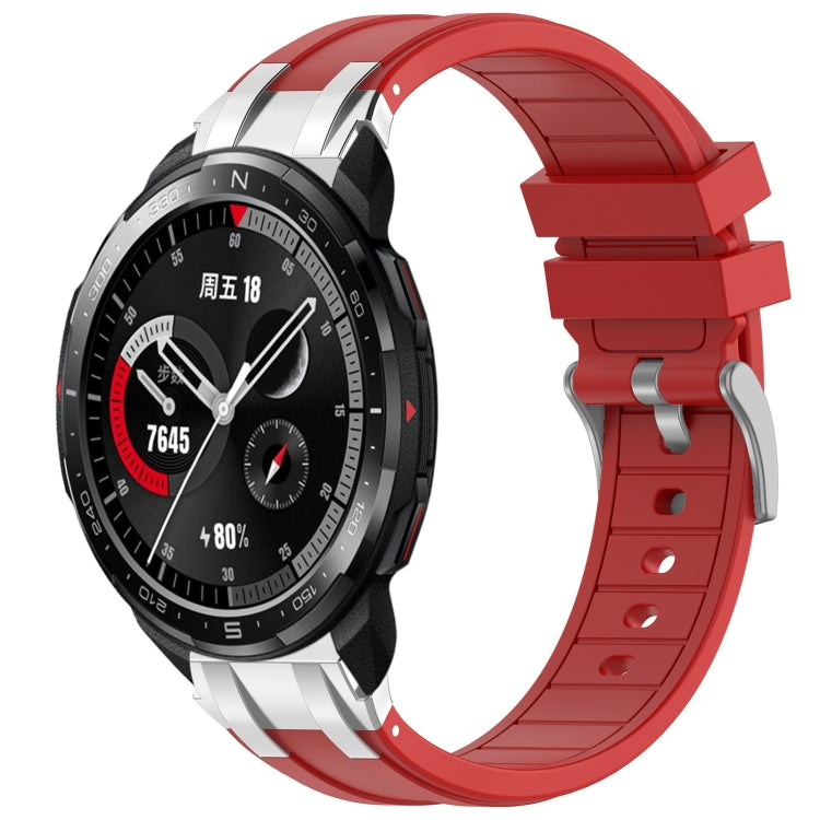 For Honor Watch GS Pro 22mm Quick Release Silver Buckle Royal Silicone Watch Band(Red) - free shipping - PMC TechLife - Order now!