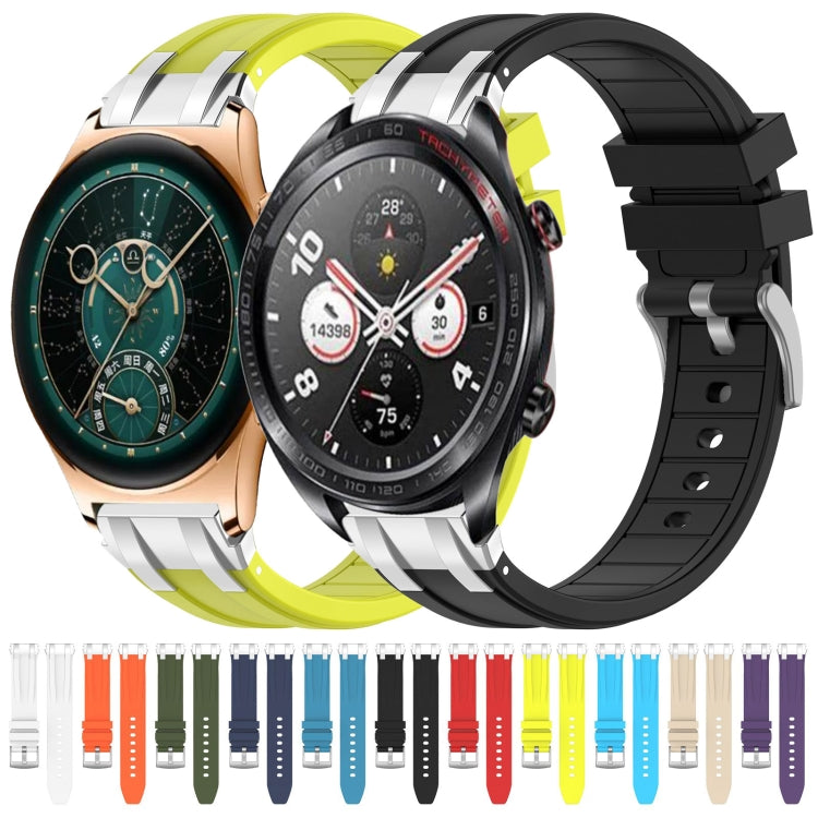 For Honor Watch GS 3i 22mm Quick Release Silver Buckle Royal Silicone Watch Band(Olive Green) - free shipping - PMC TechLife - Order now!