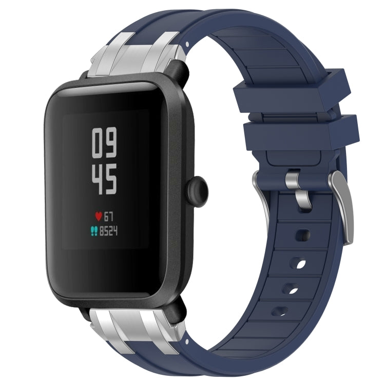 For Amazfit Watch Bip 5 22mm Quick Release Silver Buckle Royal Silicone Watch Band(Navy Blue) - free shipping - PMC TechLife - Order now!