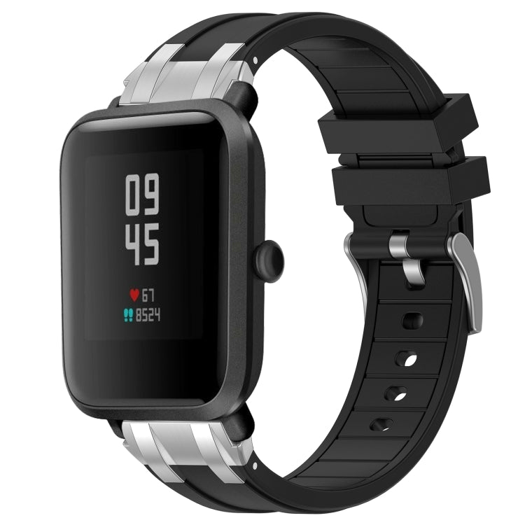 For Amazfit Watch Bip 5 22mm Quick Release Silver Buckle Royal Silicone Watch Band(Black) - free shipping - PMC TechLife - Order now!