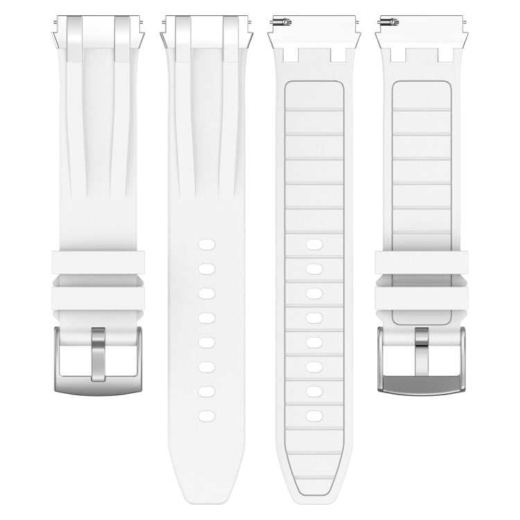 For Amazfit Watch GTR 4 22mm Quick Release Silver Buckle Royal Silicone Watch Band(White) - free shipping - PMC TechLife - Order now!