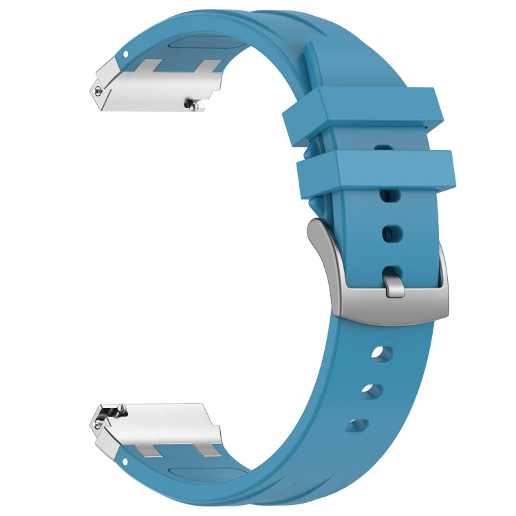 For Amazfit Watch GTR 2e 22mm Quick Release Silver Buckle Royal Silicone Watch Band(Sea Blue) - free shipping - PMC TechLife - Order now!