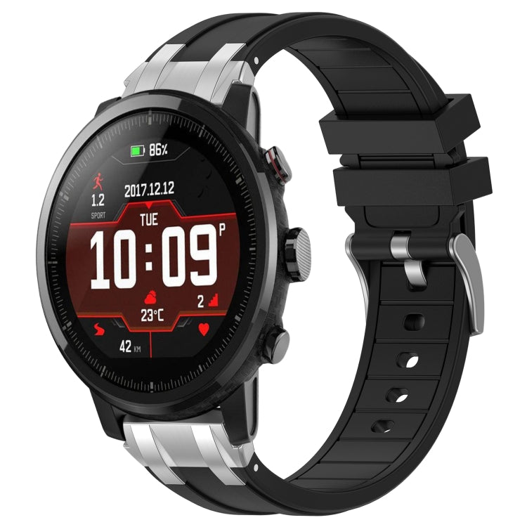 For Amazfit Sport Watch 3 22mm Quick Release Silver Buckle Royal Silicone Watch Band(Black) - free shipping - PMC TechLife - Order now!