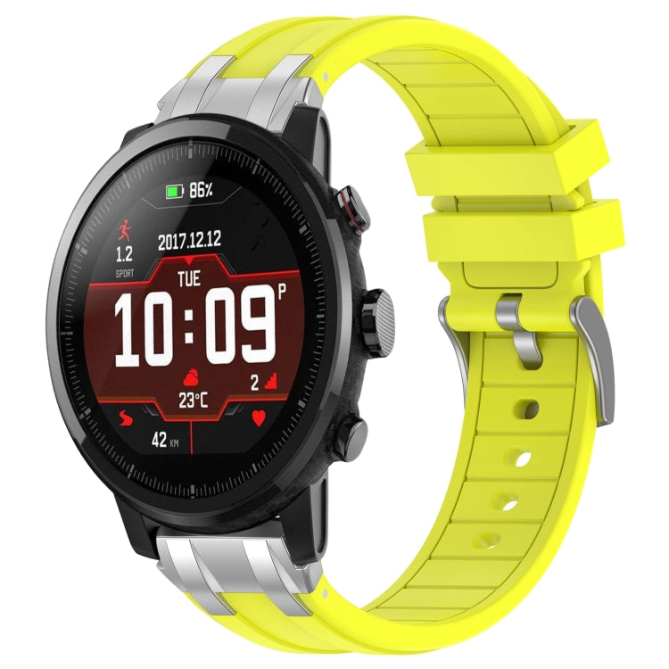 For Amazfit Sport Watch 3 22mm Quick Release Silver Buckle Royal Silicone Watch Band(Vital Yellow) - free shipping - PMC TechLife - Order now!