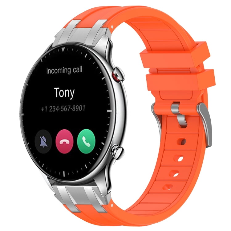 For Amazfit Watch GTR 2 22mm Quick Release Silver Buckle Royal Silicone Watch Band(Orange) - free shipping - PMC TechLife - Order now!
