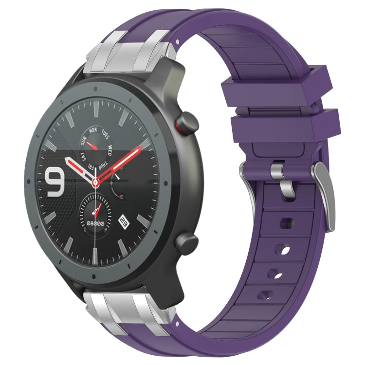 For Amazfit Watch GTR 47mm 22mm Quick Release Silver Buckle Royal Silicone Watch Band(Purple) - free shipping - PMC TechLife - Order now!