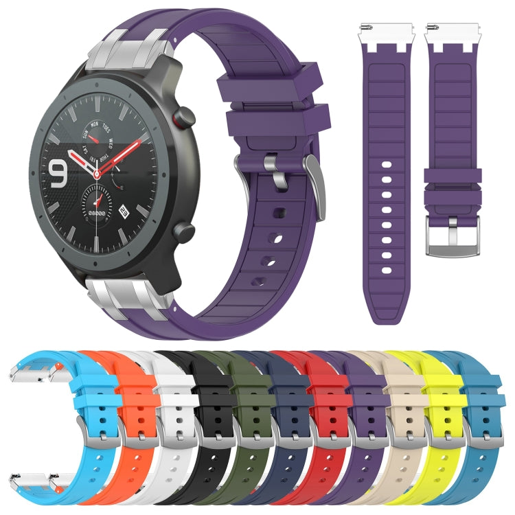 For Amazfit Watch GTR 2 22mm Quick Release Silver Buckle Royal Silicone Watch Band(Sky Blue) - free shipping - PMC TechLife - Order now!