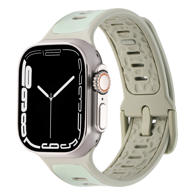 For Apple Watch Ultra 2 49mm Leather Skin Silicone Watch Band(Green) - Watch Bands by PMC TechLife | Online Shopping South Africa | PMC TechLife | Buy Now Pay Later Mobicred
