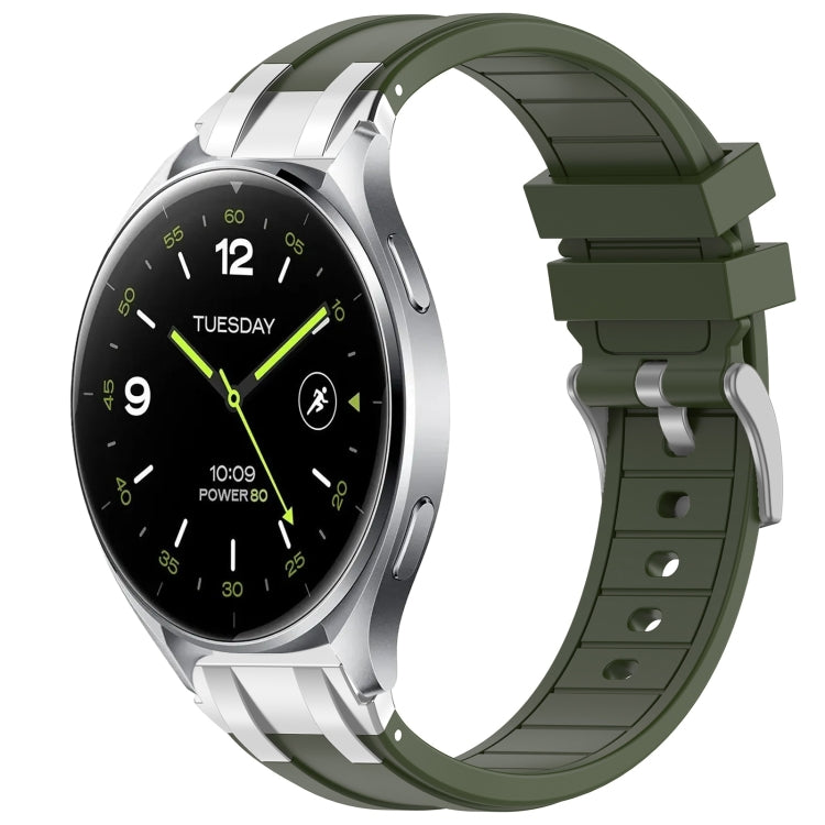For Xiaomi Watch 2 22mm Quick Release Silver Buckle Royal Silicone Watch Band(Olive Green) - free shipping - PMC TechLife - Order now!