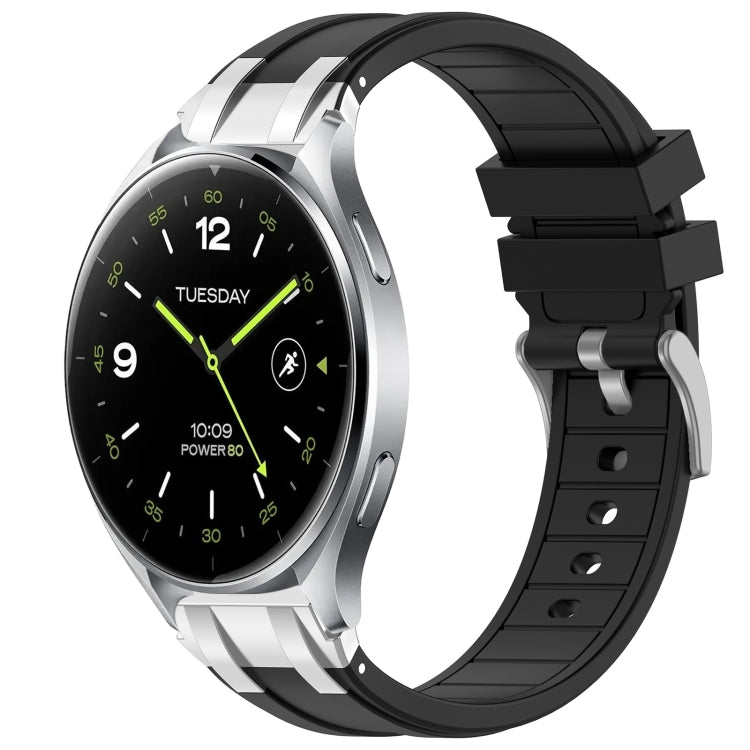 For Xiaomi Watch 2 22mm Quick Release Silver Buckle Royal Silicone Watch Band(Black) - free shipping - PMC TechLife - Order now!