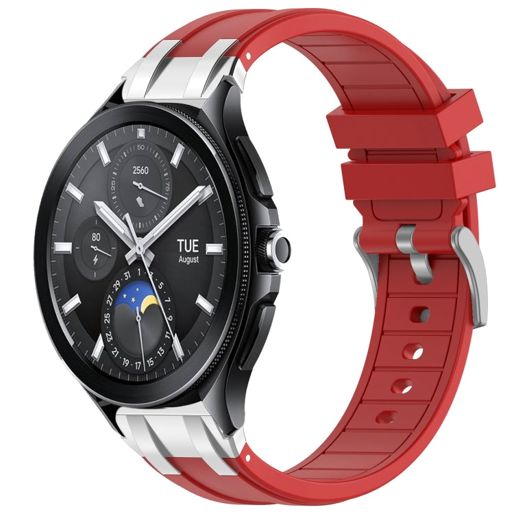 For Xiaomi Watch 2 Pro 22mm Quick Release Silver Buckle Royal Silicone Watch Band(Red) - free shipping - PMC TechLife - Order now!