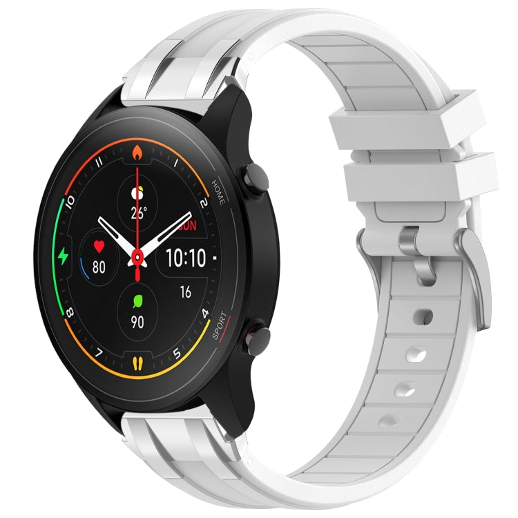 For Xiaomi Watch S1 Pro 22mm Quick Release Silver Buckle Royal Silicone Watch Band(White) - free shipping - PMC TechLife - Order now!