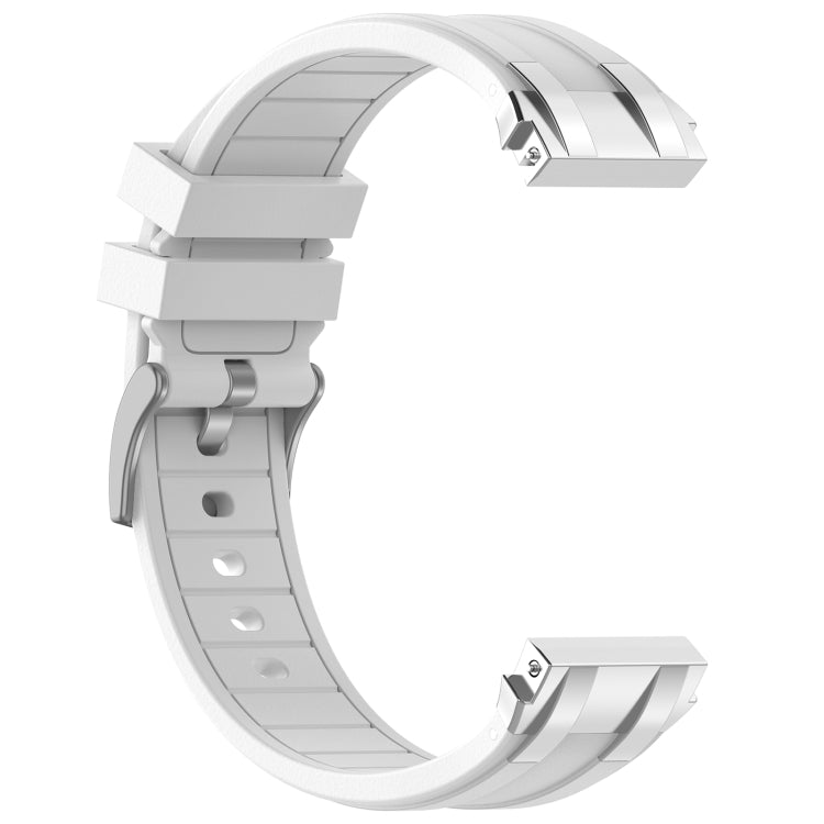 For Xiaomi Watch S1 Pro 22mm Quick Release Silver Buckle Royal Silicone Watch Band(White) - free shipping - PMC TechLife - Order now!