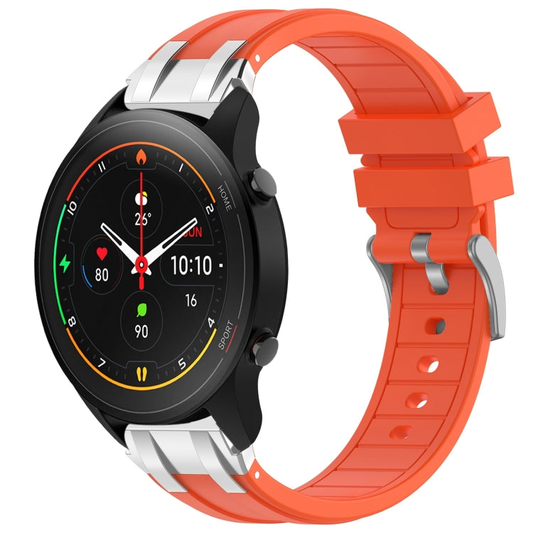 For Xiaomi Watch S1 Pro 22mm Quick Release Silver Buckle Royal Silicone Watch Band(Orange) - free shipping - PMC TechLife - Order now!
