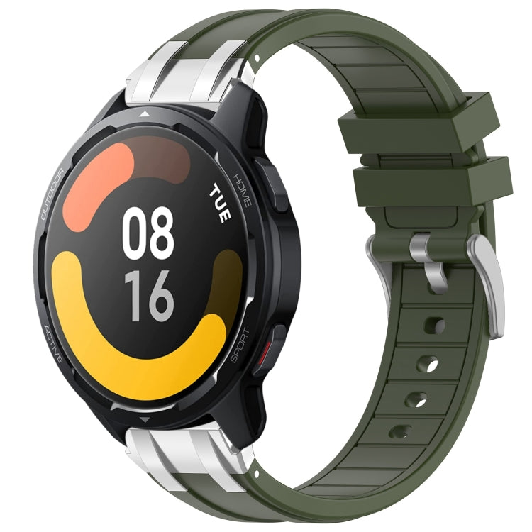 For Xiaomi Watch S1 Active 22mm Quick Release Silver Buckle Royal Silicone Watch Band(Olive Green) - free shipping - PMC TechLife - Order now!
