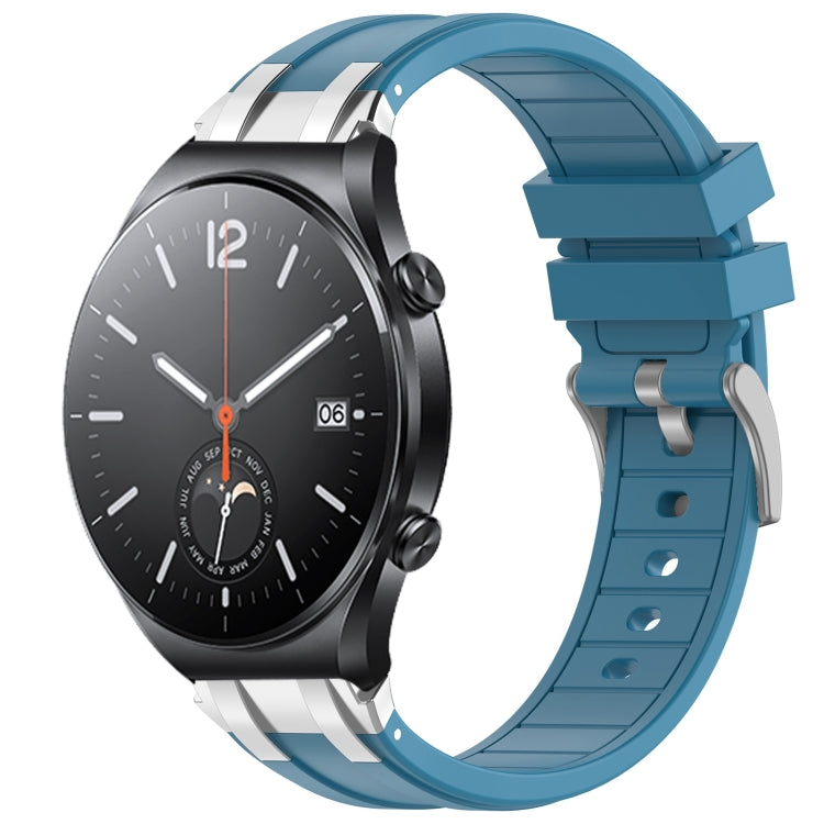For Xiaomi Watch S1 22mm Quick Release Silver Buckle Royal Silicone Watch Band(Sea Blue) - free shipping - PMC TechLife - Order now!