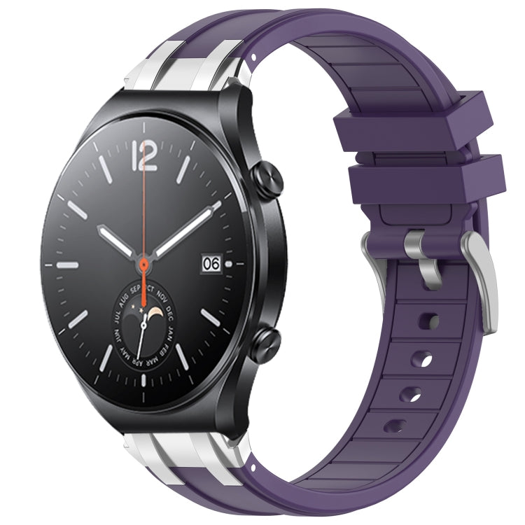 For Xiaomi Watch S1 22mm Quick Release Silver Buckle Royal Silicone Watch Band(Purple) - free shipping - PMC TechLife - Order now!