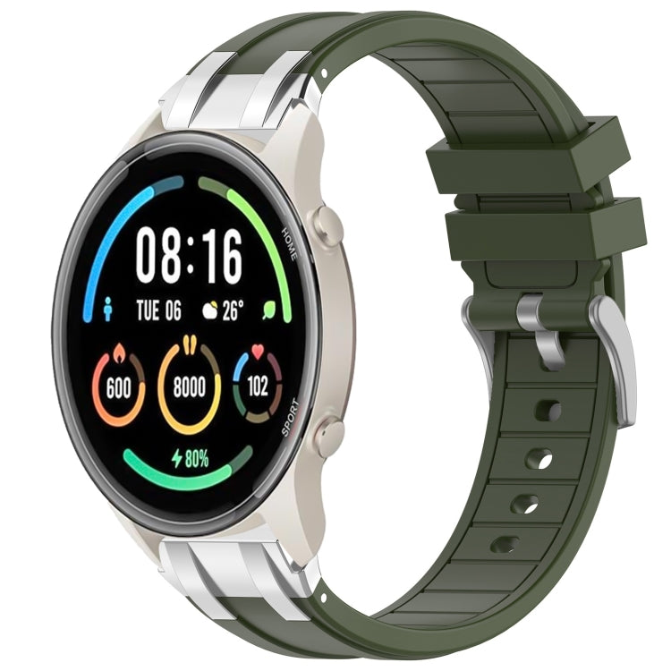 For Xiaomi Watch Sport 22mm Quick Release Silver Buckle Royal Silicone Watch Band(Olive Green) - free shipping - PMC TechLife - Order now!