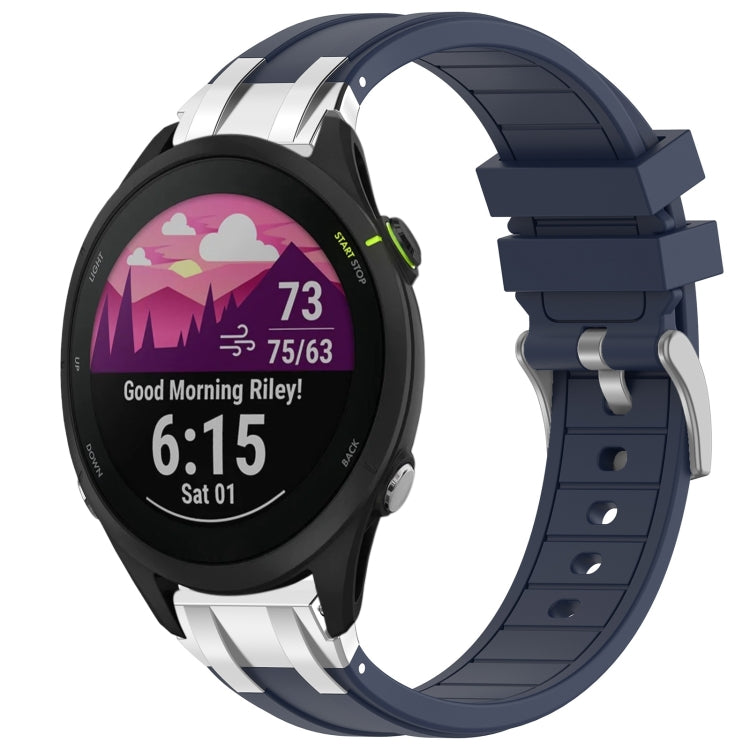 For Garmin Forerunner 255 Music 22mm Quick Release Silver Buckle Royal Silicone Watch Band(Navy Blue) - free shipping - PMC TechLife - Order now!
