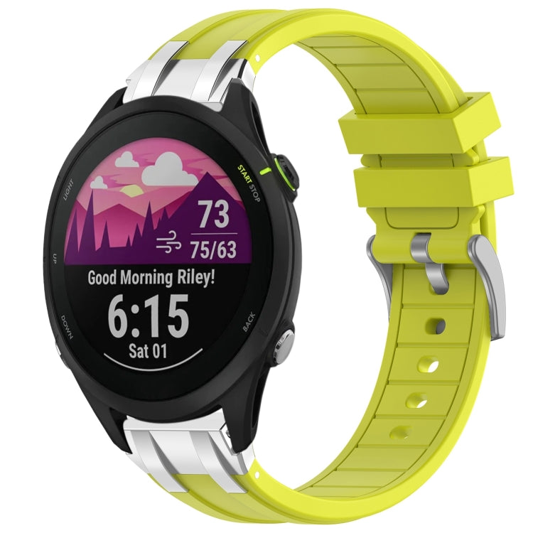 For Garmin Forerunner 255 Music 22mm Quick Release Silver Buckle Royal Silicone Watch Band(Vital Yellow) - free shipping - PMC TechLife - Order now!