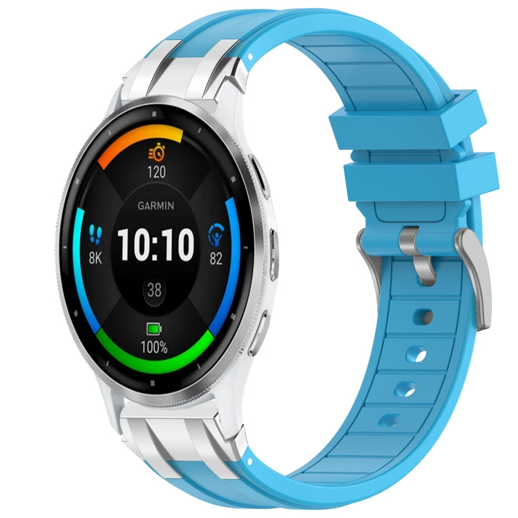 For Garmin Venu 3 22mm Quick Release Silver Buckle Royal Silicone Watch Band(Sky Blue) - free shipping - PMC TechLife - Order now!