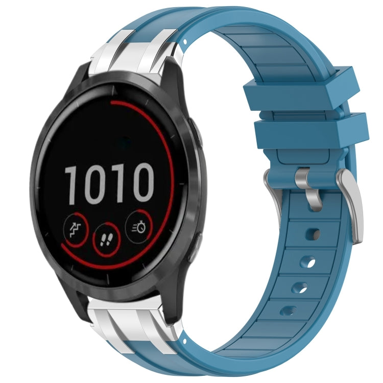 For Garmin Vivoactive 4 22mm Quick Release Silver Buckle Royal Silicone Watch Band(Sea Blue) - free shipping - PMC TechLife - Order now!