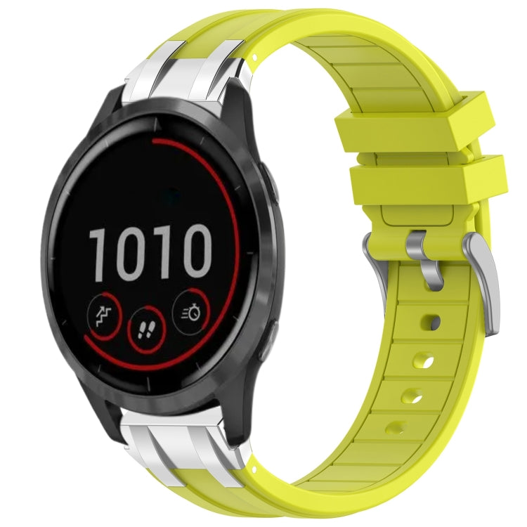 For Garmin Vivoactive 4 22mm Quick Release Silver Buckle Royal Silicone Watch Band(Vital Yellow) - free shipping - PMC TechLife - Order now!
