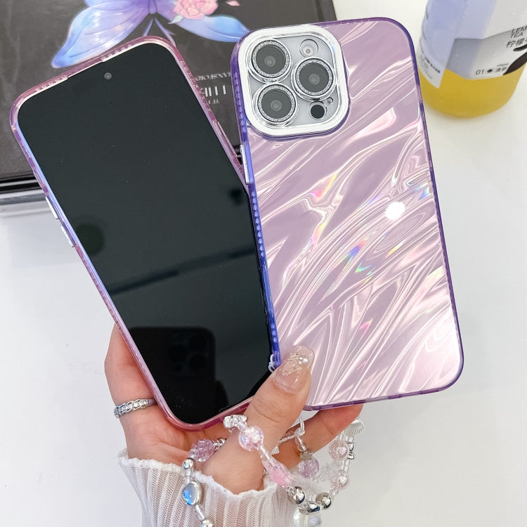 For iPhone 16e Plating Glitter Texture Chain Wristband TPU Phone Case with Lens Film(White Tinfoil Texture) - iPhone 16e Cases by PMC TechLife | Online Shopping South Africa | PMC TechLife | Buy Now Pay Later Mobicred