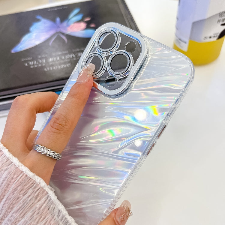 For iPhone 16e Plating Glitter Texture Chain Wristband TPU Phone Case with Lens Film(Pink Wrinkles) - free shipping - PMC TechLife - Order now!