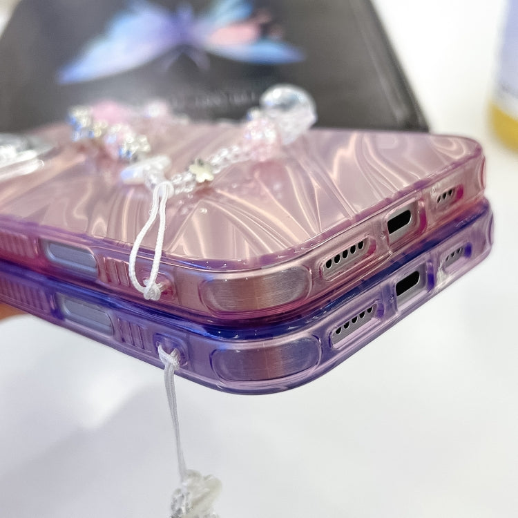 For iPhone 16e Plating Glitter Texture Chain Wristband TPU Phone Case with Lens Film(White Tinfoil Texture) - iPhone 16e Cases by PMC TechLife | Online Shopping South Africa | PMC TechLife | Buy Now Pay Later Mobicred