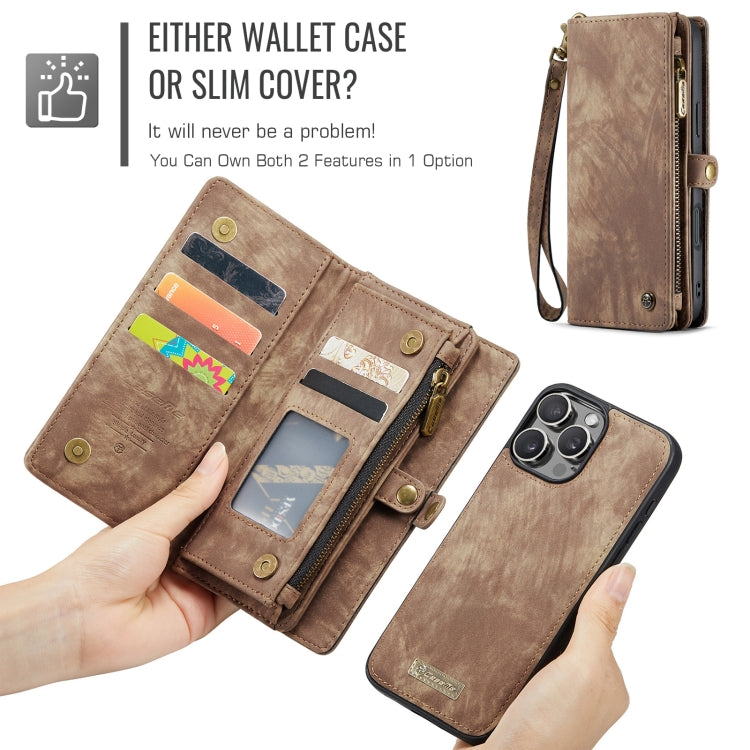 For iPhone 16 Pro Max CaseMe 008 Detachable Multifunctional Leather Phone Case(Brown) - iPhone 16 Pro Max Cases by CaseMe | Online Shopping South Africa | PMC Jewellery | Buy Now Pay Later Mobicred