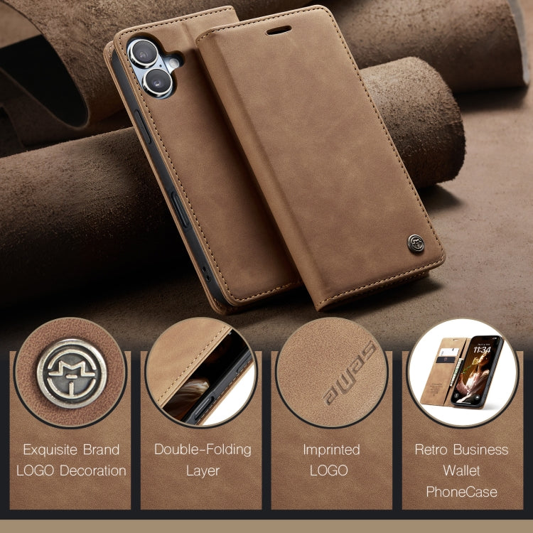 For iPhone 16 Plus CaseMe 013 Multifunctional Horizontal Flip Leather Phone Case(Brown) - iPhone 16 Plus Cases by CaseMe | Online Shopping South Africa | PMC Jewellery | Buy Now Pay Later Mobicred