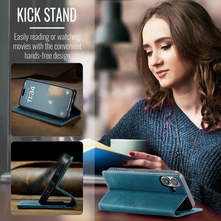 For iPhone 16 Plus CaseMe 013 Multifunctional Horizontal Flip Leather Phone Case(Blue) - free shipping - PMC Jewellery - Order now!