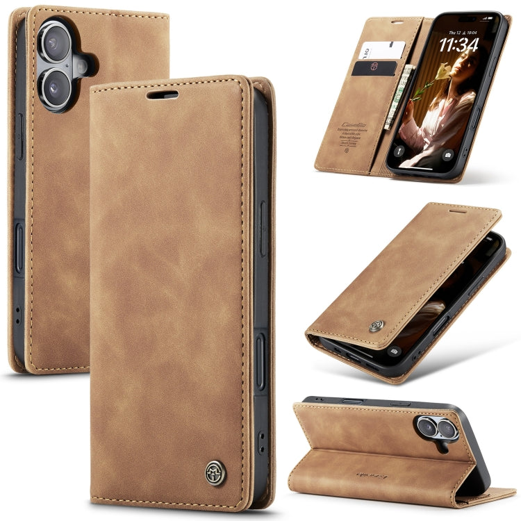 For iPhone 16 CaseMe 013 Multifunctional Horizontal Flip Leather Phone Case(Brown) - iPhone 16 Cases by CaseMe | Online Shopping South Africa | PMC Jewellery | Buy Now Pay Later Mobicred