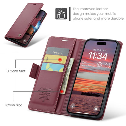 For iPhone 16 CaseMe 023 Butterfly Buckle Litchi Texture RFID Anti-theft Leather Phone Case(Red) - iPhone 16 Cases by CaseMe | Online Shopping South Africa | PMC Jewellery | Buy Now Pay Later Mobicred