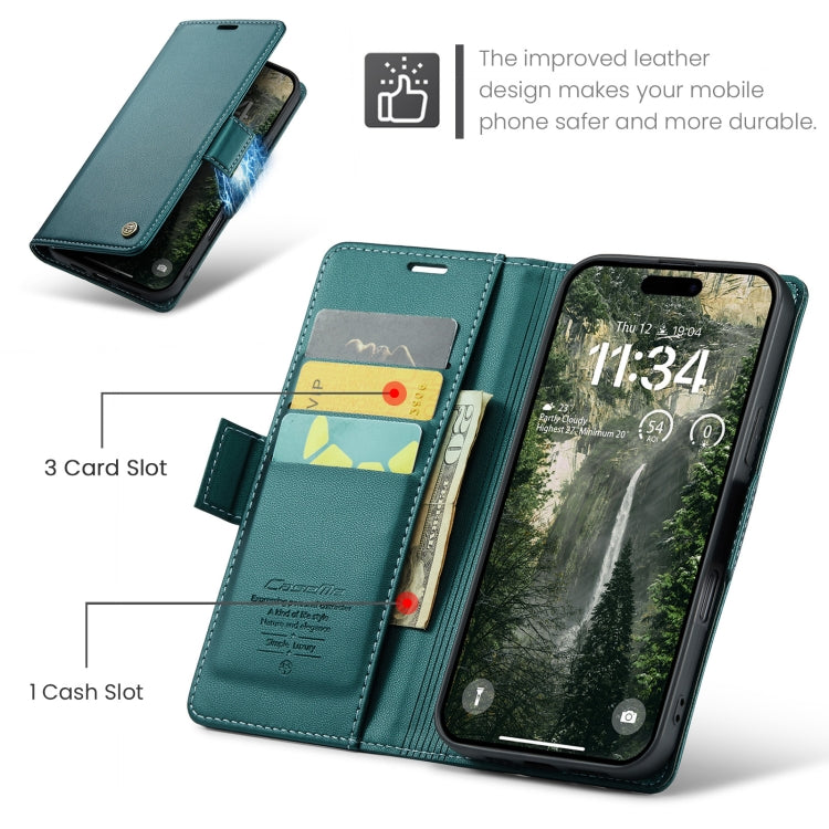 For iPhone 16 Plus CaseMe 023 Butterfly Buckle Litchi Texture RFID Anti-theft Leather Phone Case(Green) - iPhone 16 Plus Cases by CaseMe | Online Shopping South Africa | PMC Jewellery | Buy Now Pay Later Mobicred