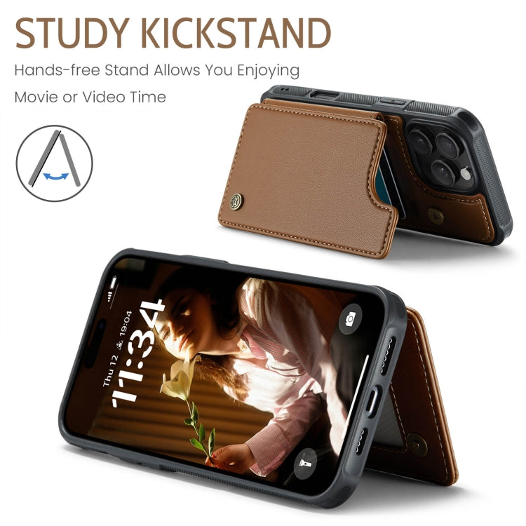 For iPhone 16 Pro Max CaseMe C22 Card Slots Holder RFID Anti-theft Phone Case(Brown) - iPhone 16 Pro Max Cases by CaseMe | Online Shopping South Africa | PMC TechLife | Buy Now Pay Later Mobicred