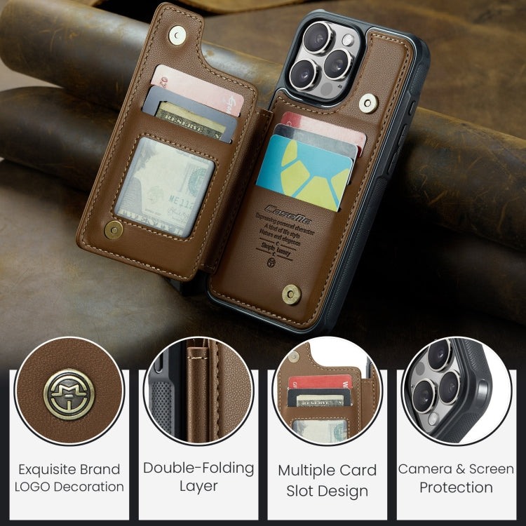 For iPhone 16 Pro Max CaseMe C22 Card Slots Holder RFID Anti-theft Phone Case(Brown) - iPhone 16 Pro Max Cases by CaseMe | Online Shopping South Africa | PMC TechLife | Buy Now Pay Later Mobicred