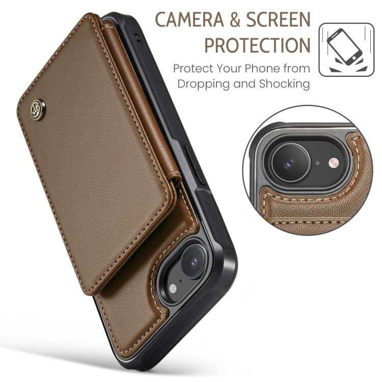 For iPhone 16e CaseMe C22 Card Slots Holder RFID Anti-theft Phone Case(Brown) - free shipping - PMc TechLife - Order now!