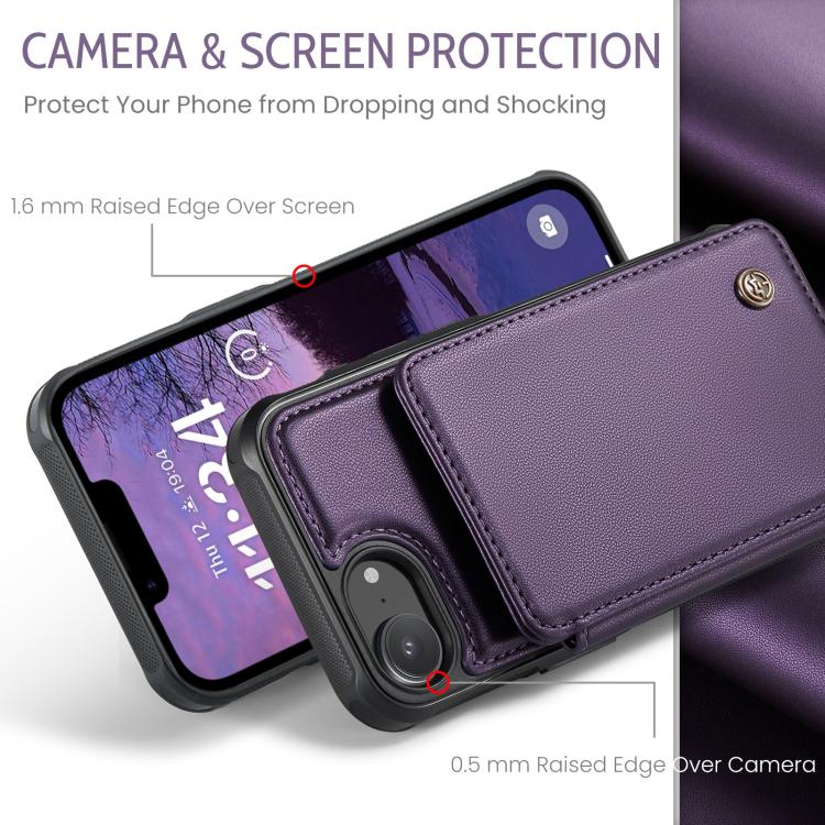 For iPhone 16e CaseMe C22 Card Slots Holder RFID Anti-theft Phone Case(Purple) - free shipping - PMc TechLife - Order now!