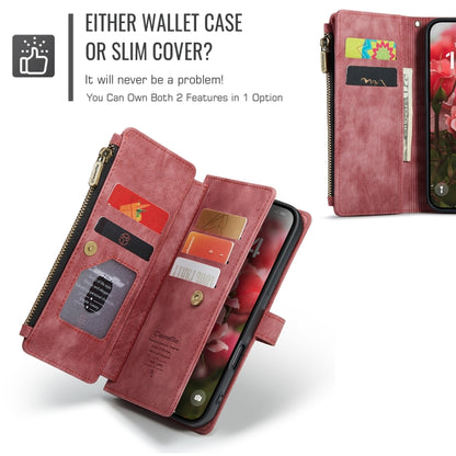 For iPhone 16 Pro CaseMe C30 Card Slots Zipper Wallet Leather Phone Case(Red) - iPhone 16 Pro Cases by CaseMe | Online Shopping South Africa | PMC Jewellery | Buy Now Pay Later Mobicred