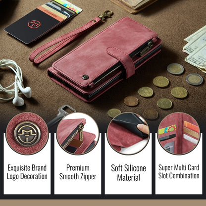 For iPhone 16 Pro CaseMe C30 Card Slots Zipper Wallet Leather Phone Case(Red) - iPhone 16 Pro Cases by CaseMe | Online Shopping South Africa | PMC Jewellery | Buy Now Pay Later Mobicred