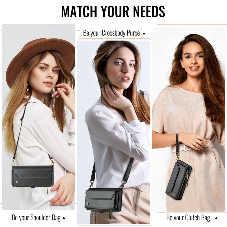 For iPhone 16 Pro Max CaseMe C36 Card Slots Zipper Wallet RFID Anti-theft Leather Phone Case(Black) - free shipping - PMC Jewellery - Order now!