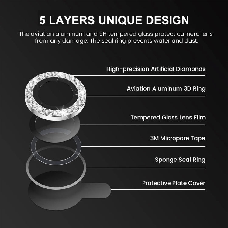 For iPhone 16 / 16 Plus ENKAY AR Anti-reflection Individual Diamond Ring Camera Lens Glass Full Film(Colorful) - iPhone 16 Plus Tempered Glass by ENKAY | Online Shopping South Africa | PMC Jewellery | Buy Now Pay Later Mobicred