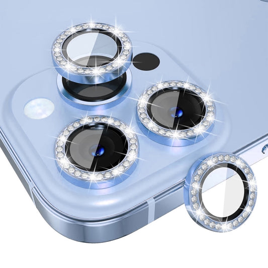 For iPhone 16 Pro / 16 Pro Max ENKAY AR Anti-reflection Individual Diamond Ring Camera Lens Glass Full Film(Sierra Blue) - iPhone 16 Pro Max Tempered Glass by ENKAY | Online Shopping South Africa | PMC Jewellery | Buy Now Pay Later Mobicred