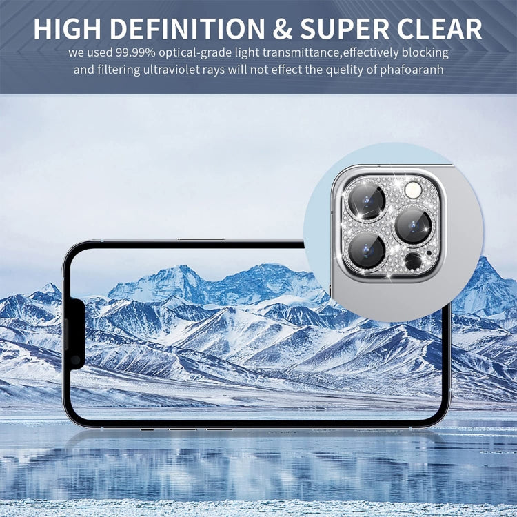 For iPhone 16 / 16 Plus ENKAY Hat-Prince Blink Diamond Camera Lens Aluminium Alloy Tempered Glass Film(Light Purple) - free shipping - PMC Jewellery - Order now!