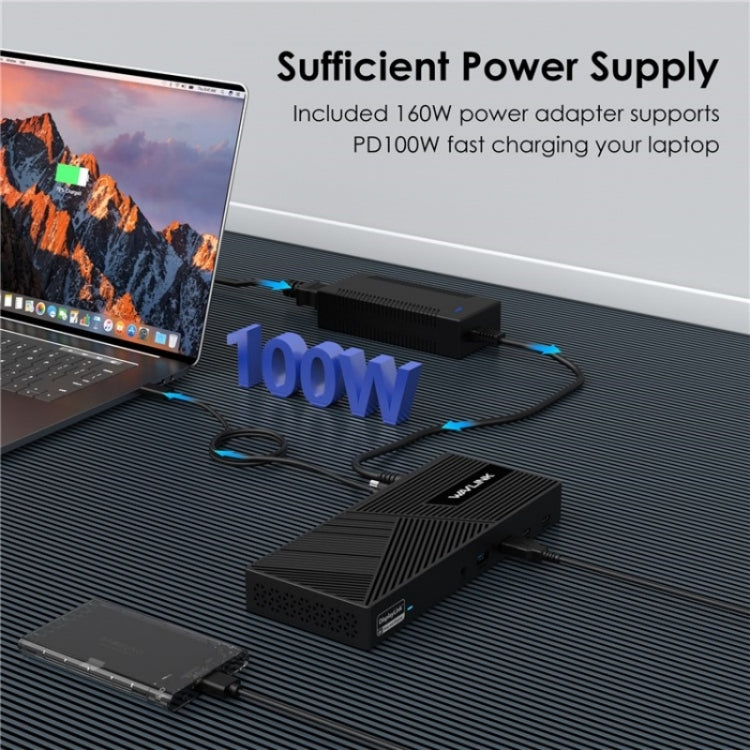 WAVLINK UG69PD25 Pro 100W PD Charging Triple 4K Display Laptop Docking Station, Plug:US Plug - free shipping - PMc TechLife - Order now!