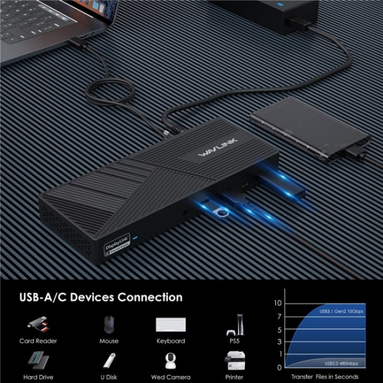 WAVLINK UG69PD25 Pro 100W PD Charging Triple 4K Display Laptop Docking Station, Plug:AU Plug - free shipping - PMc TechLife - Order now!