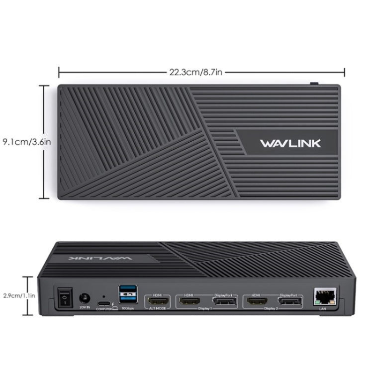 WAVLINK UG69PD25 Pro 100W PD Charging Triple 4K Display Laptop Docking Station, Plug:EU Plug - free shipping - PMc TechLife - Order now!