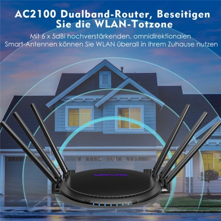 WAVLINK WN531A6 Dual Band Wireless Repeater AC2100 Gigabit Ethernet Port WiFi Router, Plug:AU Plug - free shipping - PMC Jewellery - Order now!